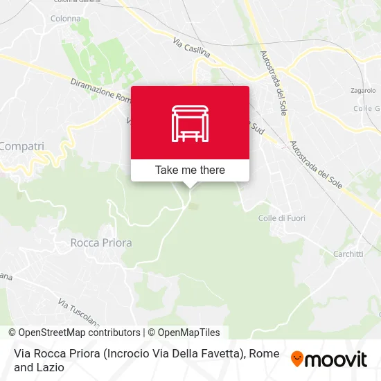 Rocca Priora Street (Intersection with Favetta Street) map