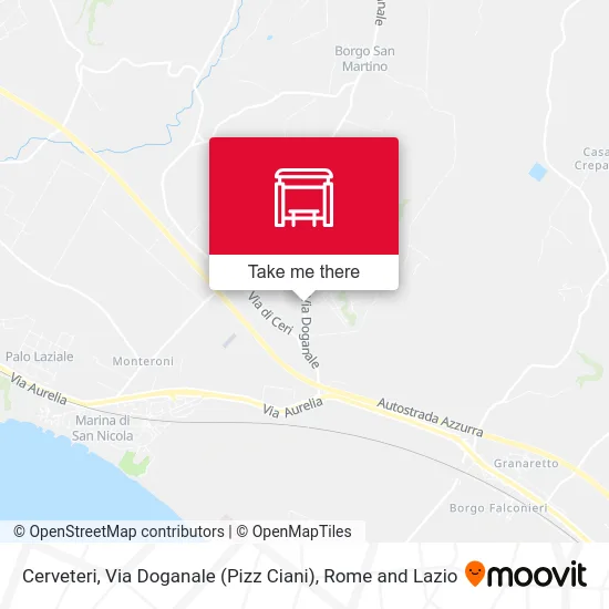 Cerveteri, Doganale Road (Ciani Pizza) map
