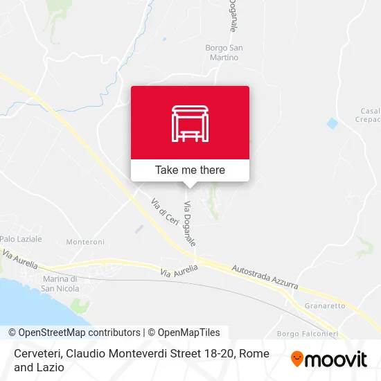 Cerveteri, Claudio Monteverdi Street 18-20 map