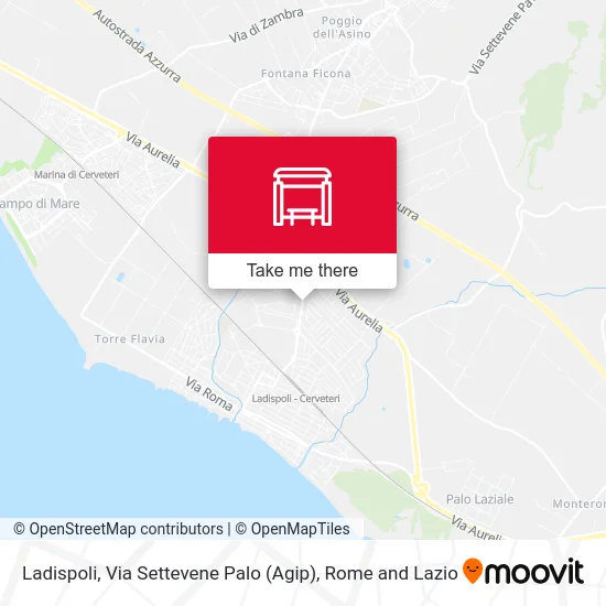 Ladispoli, Settevene Palo Road (Agip) map