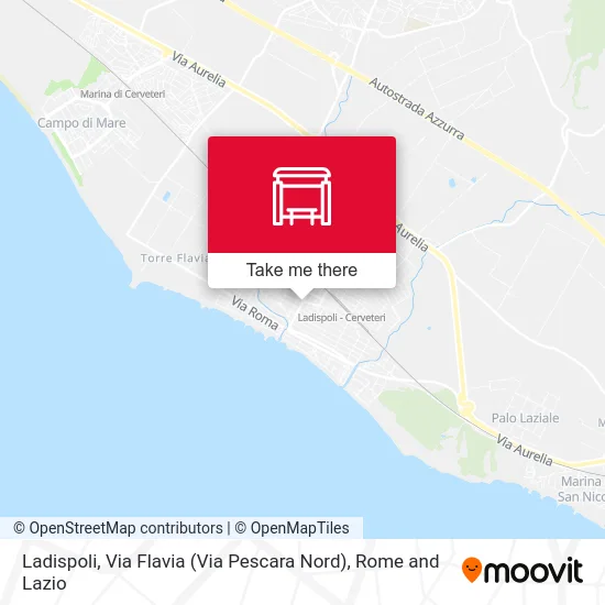Ladispoli, Flavia Street (North Pescara Street) map