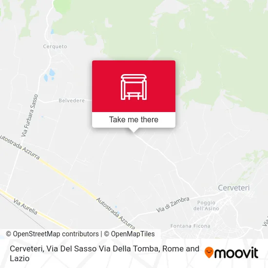 Cerveteri, Del Sasso Street Della Tomba Street map