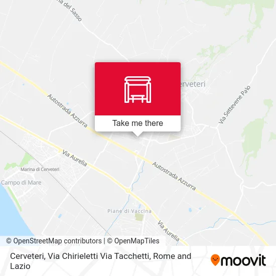 Cerveteri, Chirieletti Street Tacchetti Street map