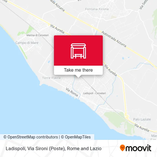 Ladispoli, Sironi Street (Post Office) map