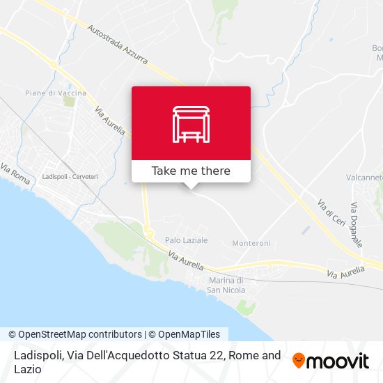 Ladispoli, Via Dell'Acquedotto Statua 22 map