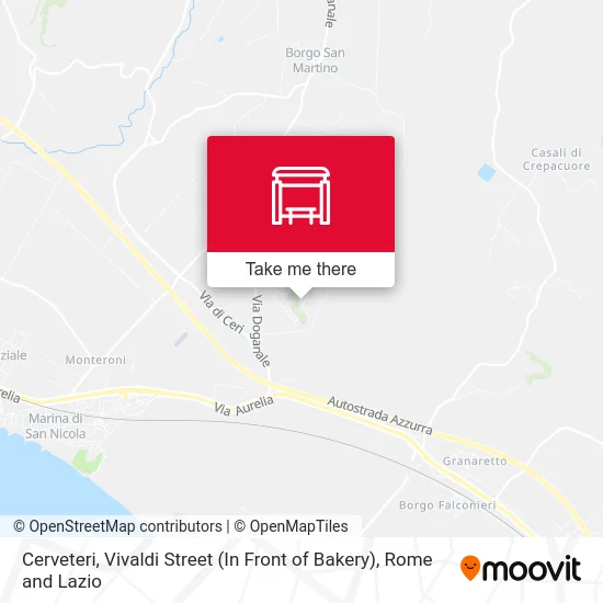 Cerveteri, Vivaldi Street (In Front of Bakery) map
