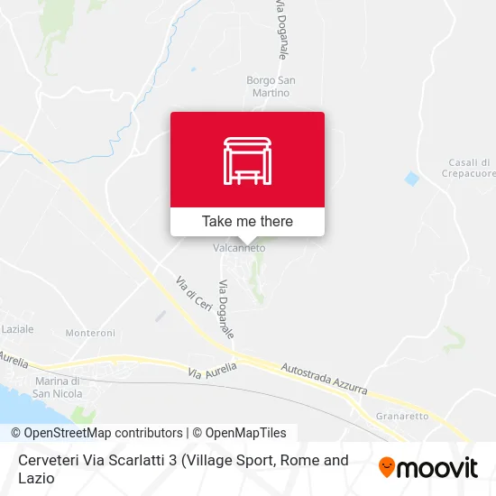 Cerveteri Via Scarlatti 3 (Village Sport) map