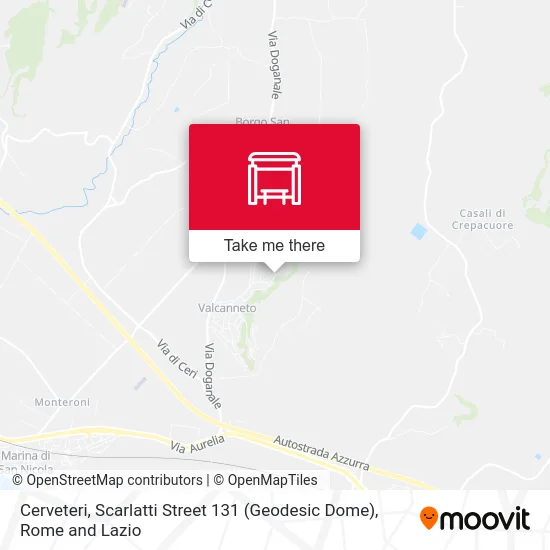 Cerveteri, Scarlatti Street 131 (Geodesic Dome) map