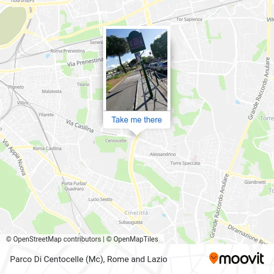 Parco Di Centocelle (Mc) map