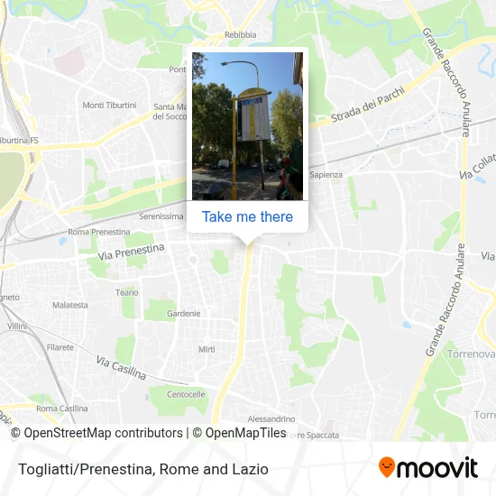 Togliatti/Prenestina map