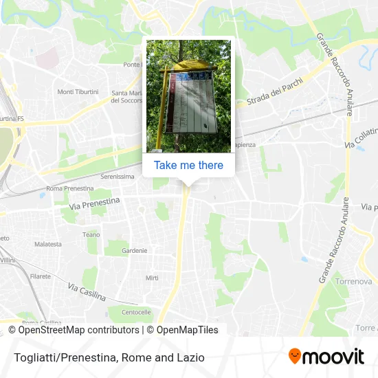 Togliatti/Prenestina map