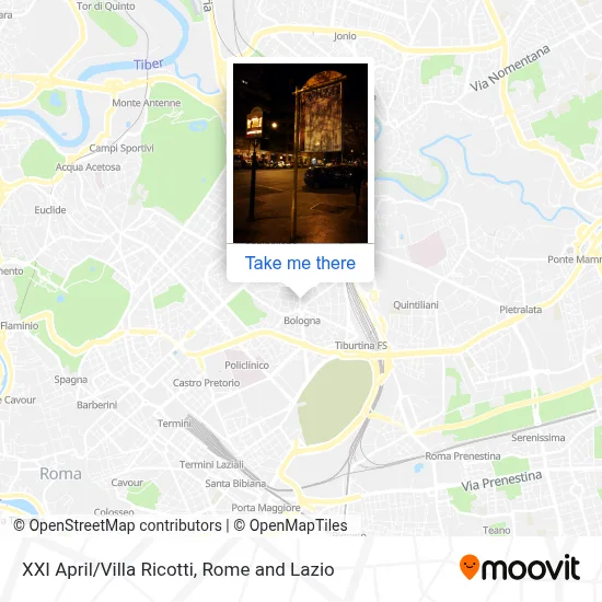 XXI April/Villa Ricotti map