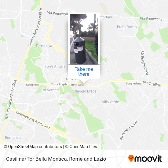 Casilina/Tor Bella Monaca map