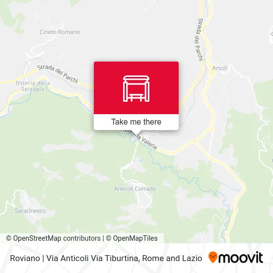 Roviano | Via Anticoli Via Tiburtina map