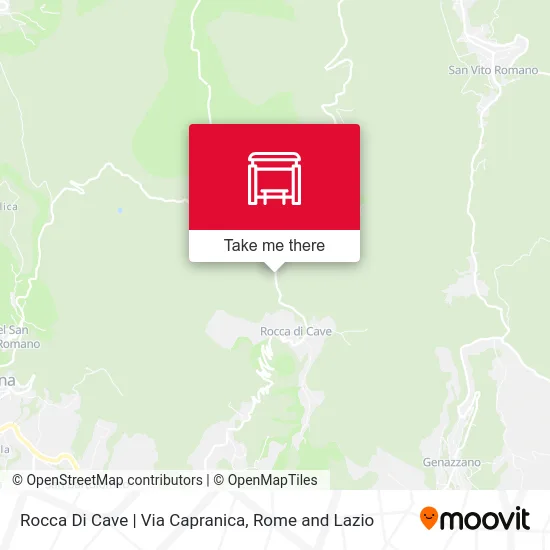 Rocca Di Cave | Capranica Street map