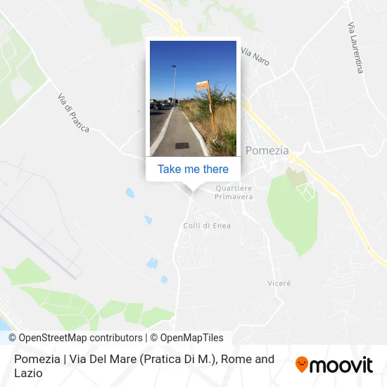 Pomezia | Del Mare Street (Pratica Di Mare) map