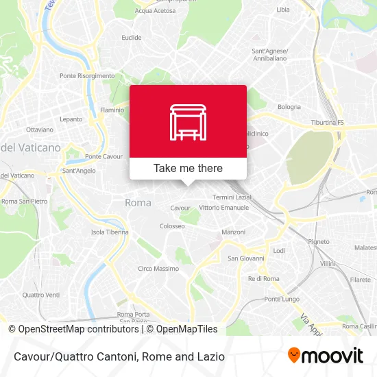 Cavour/Quattro Cantoni map