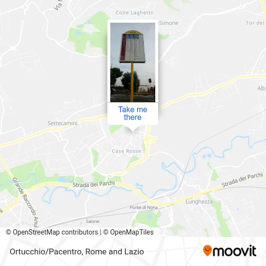 Ortucchio/Pacentro map