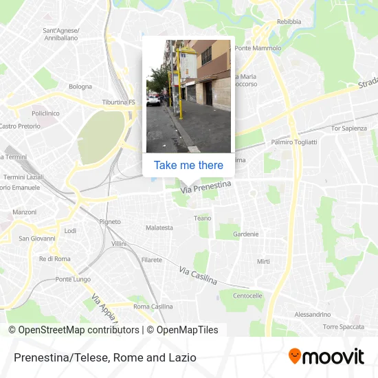 Prenestina/Telese map