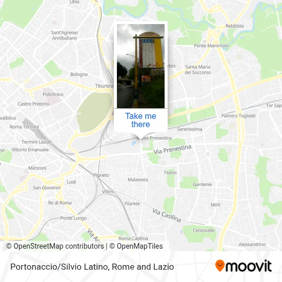 Portonaccio/Silvio Latino map
