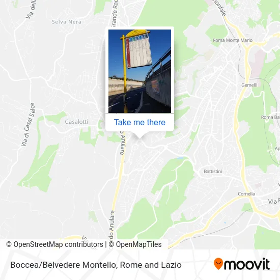 Boccea/Belvedere Montello map