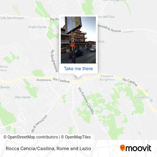 Rocca Cencia/Casilina map