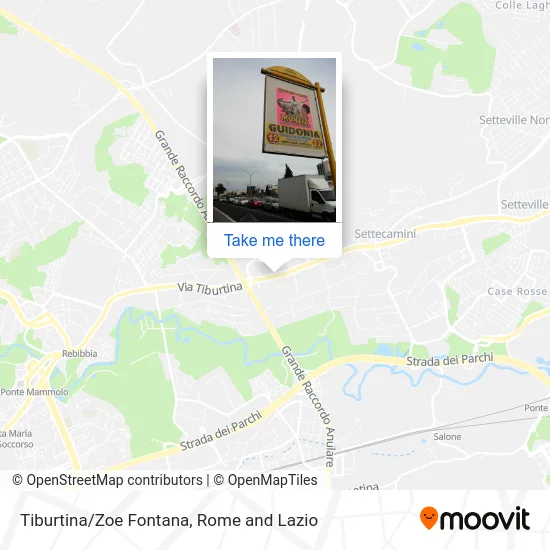 Tiburtina/Zoe Fontana map