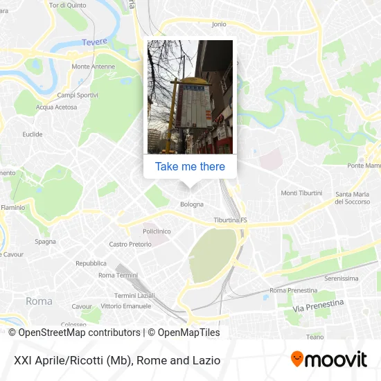 XXI April/Ricotti (Metro) map