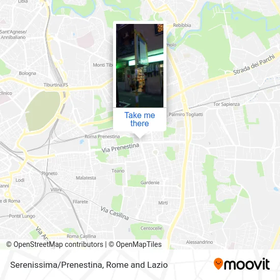 Serenissima/Prenestina map