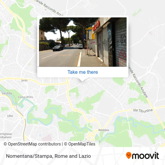 Nomentana/Stampa map