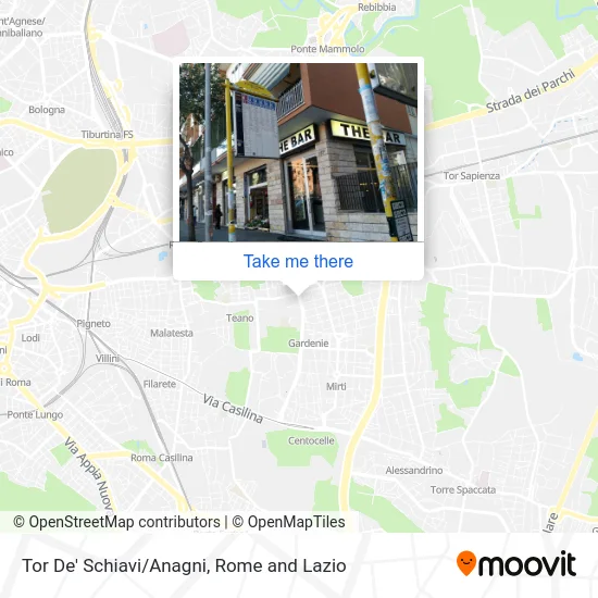 Tor De' Schiavi/Anagni map