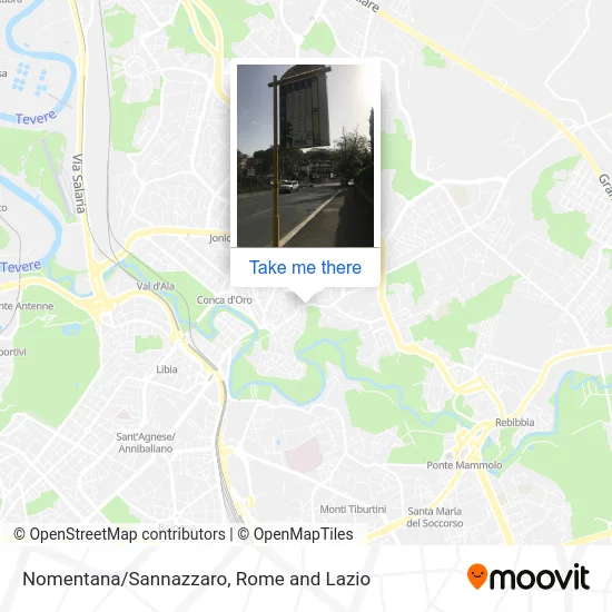 Nomentana/Sannazzaro map
