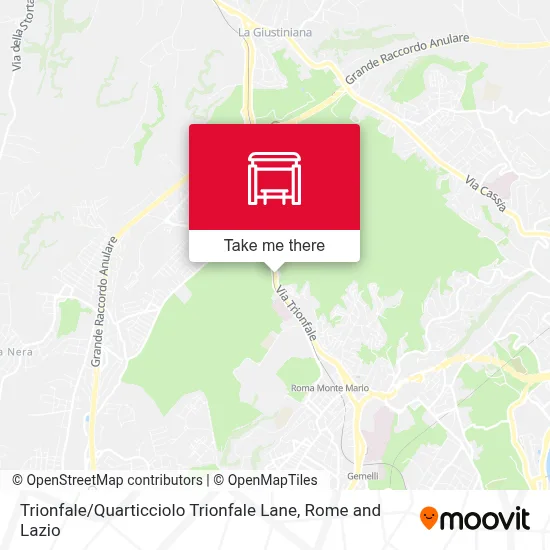 Trionfale / Quarticciolo Trionfale Lane map