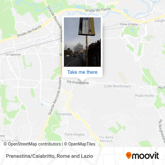 Prenestina/Calabritto map