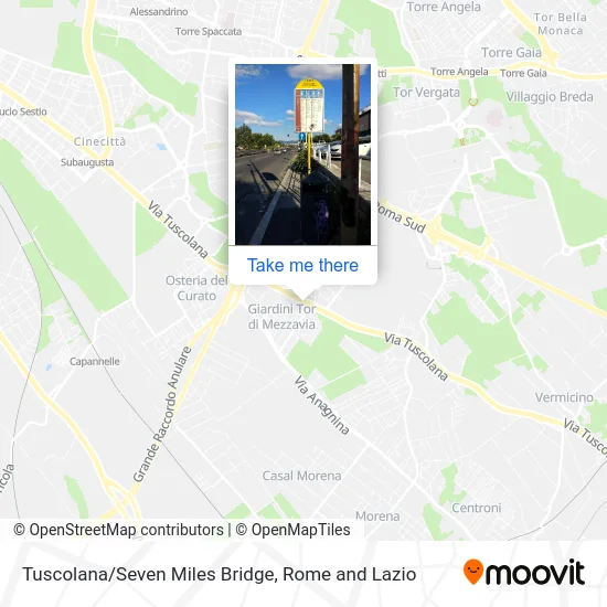 Tuscolana/Seven Miles Bridge map