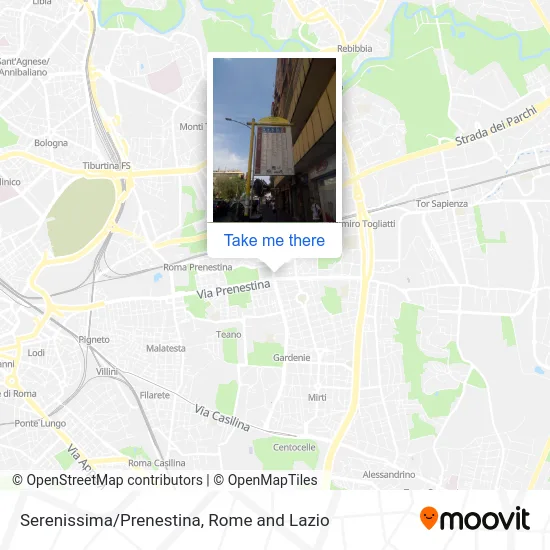 Serenissima/Prenestina map