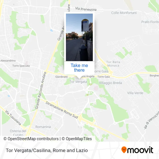 Tor Vergata/Casilina map