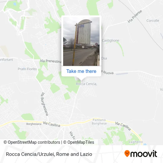 Rocca Cencia/Urzulei map