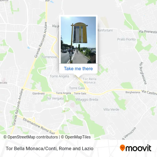 Tor Bella Monaca/Conti map