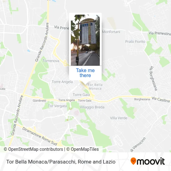 Tor Bella Monaca/Parasacchi map