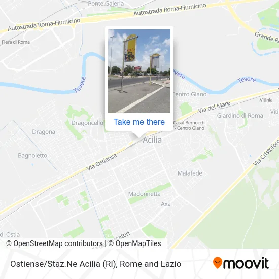 Ostiense/Acilia Station (RL) map