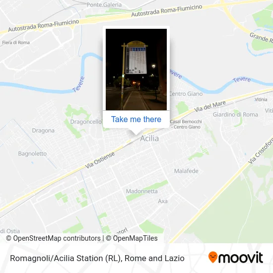Romagnoli/Acilia Station (RL) map
