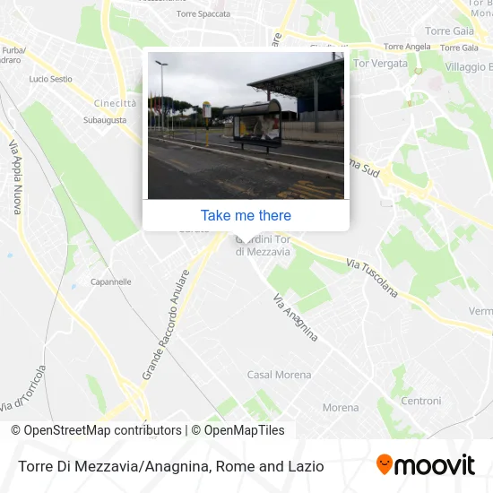 Torre Di Mezzavia/Anagnina map