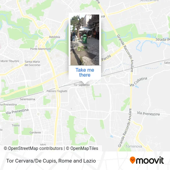 Tor Cervara/De Cupis map