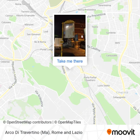 Arco Di Travertino (Metro A) map