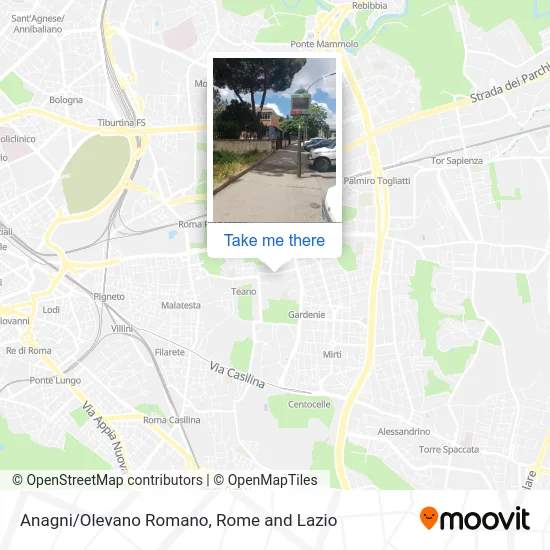 Anagni/Olevano Romano map