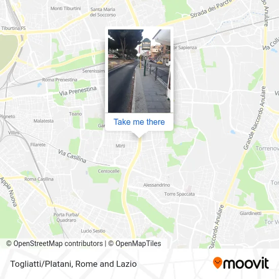 Togliatti/Platani map