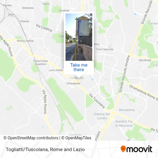 Togliatti/Tuscolana map