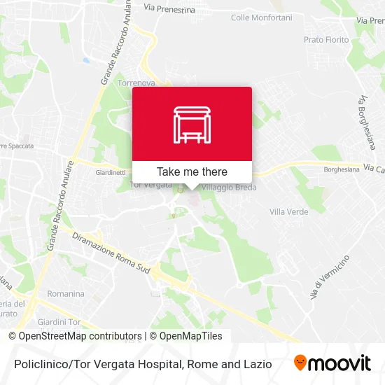 Policlinico / Tor Vergata Hospital map