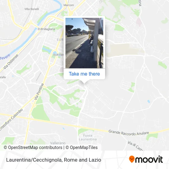 Laurentina/Cecchignola map